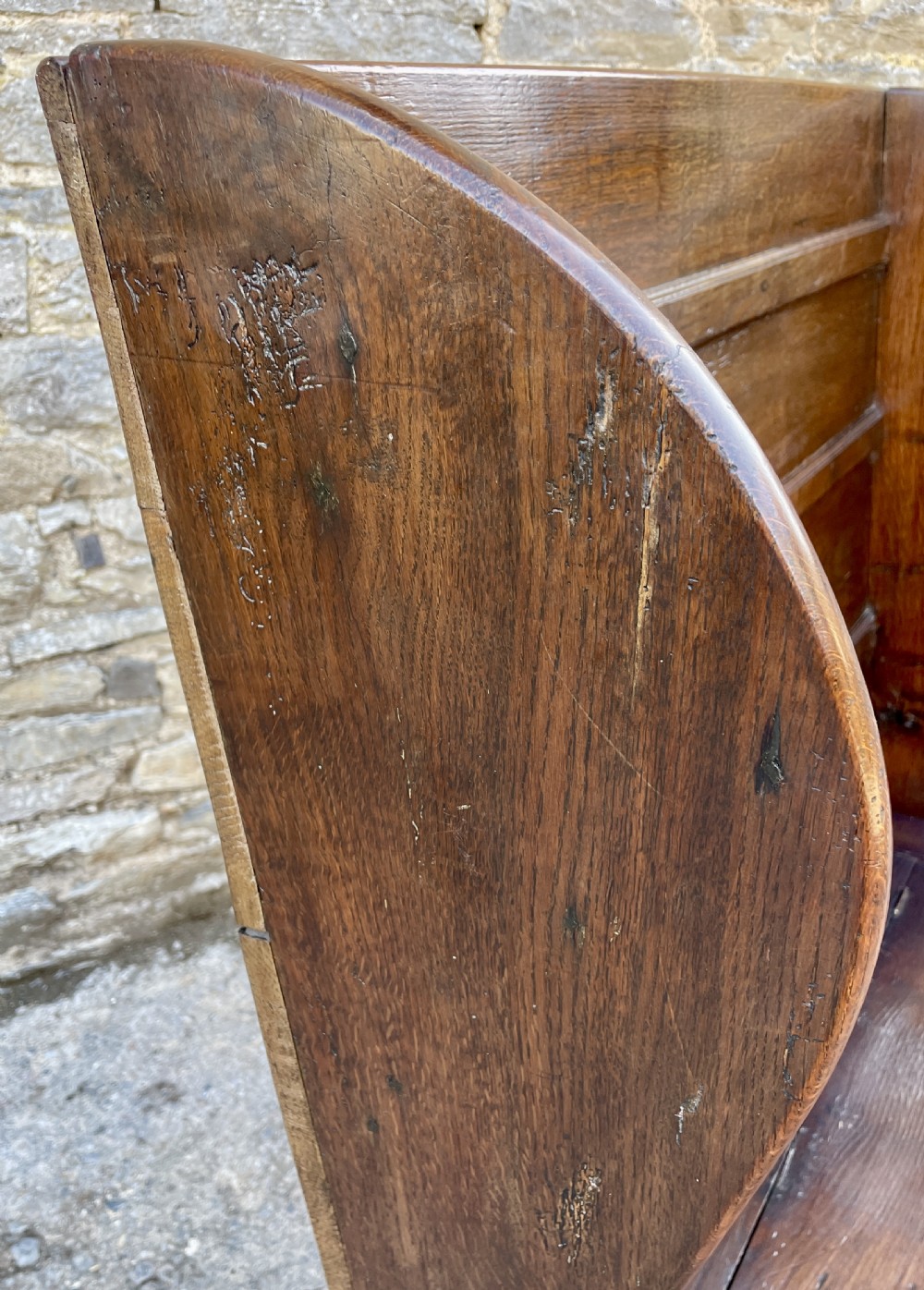 Antique Oak Box Settle View XXII