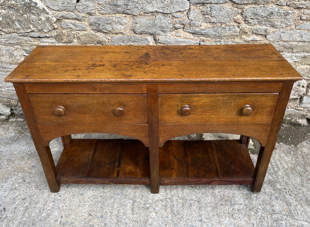 Antique Oak Potboard Dresser Base View II