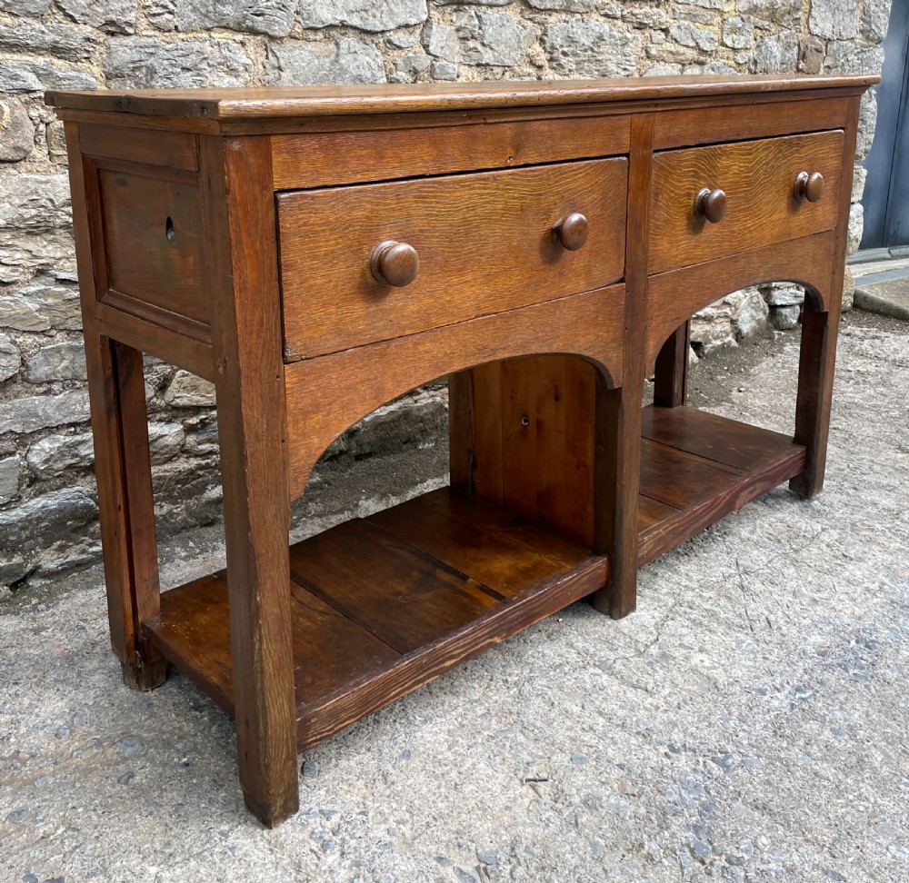 Antique Oak Potboard Dresser Base View III