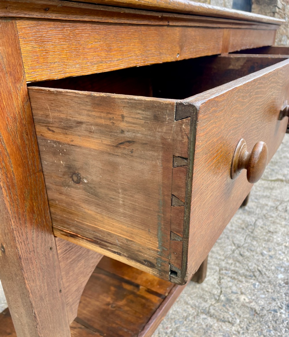 Antique Oak Potboard Dresser Base View IV