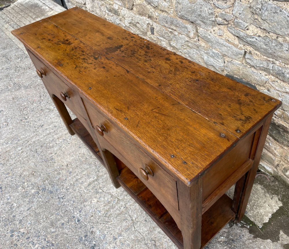 Antique Oak Potboard Dresser Base View VII