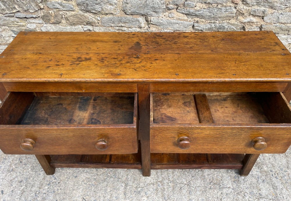 Antique Oak Potboard Dresser Base View XIII