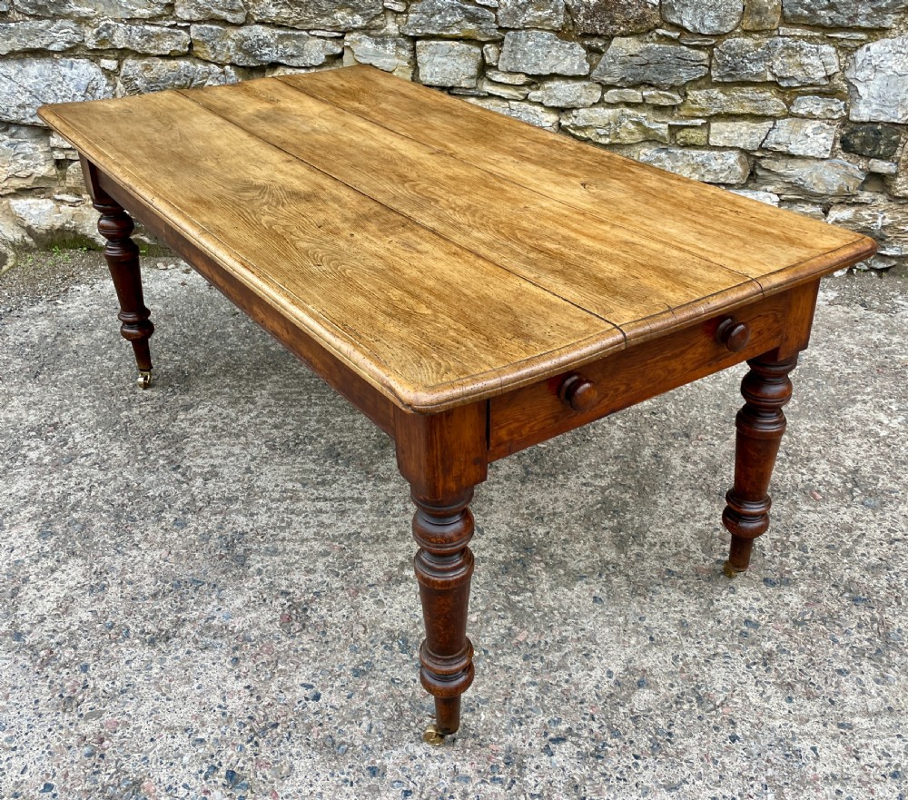 Victorian Oak and Ash Farmhouse Table View VIII