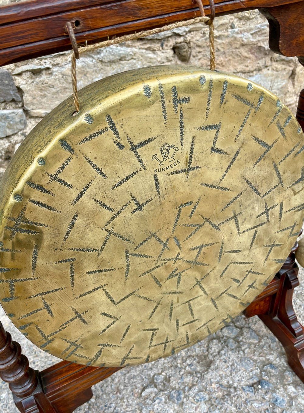 Antique Oak Framed Dinner Gong View III