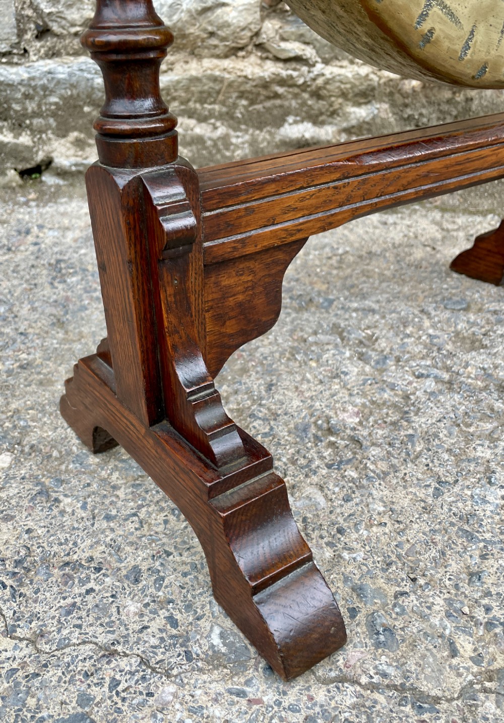 Antique Oak Framed Dinner Gong View IV