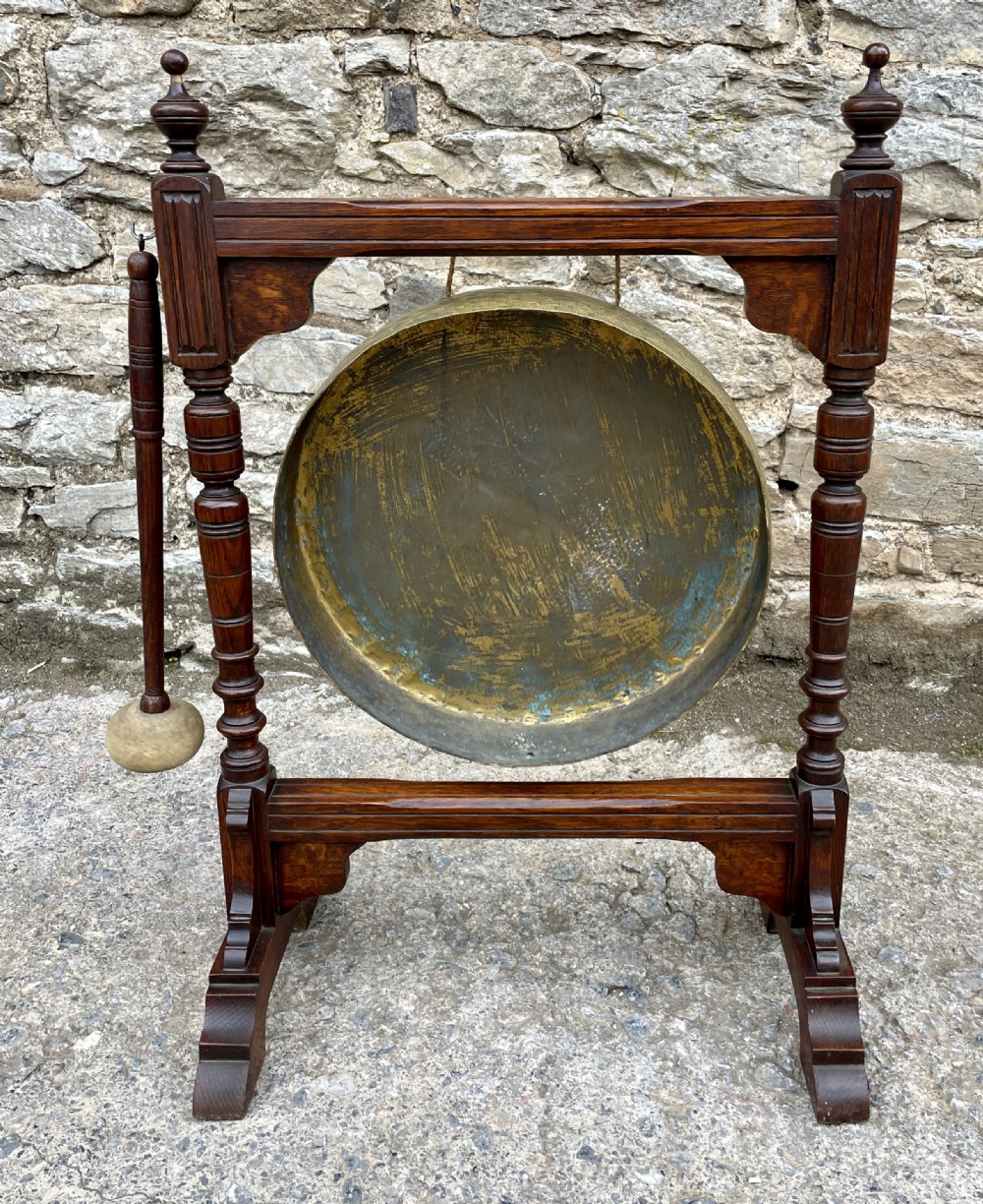 Antique Oak Framed Dinner Gong View VII