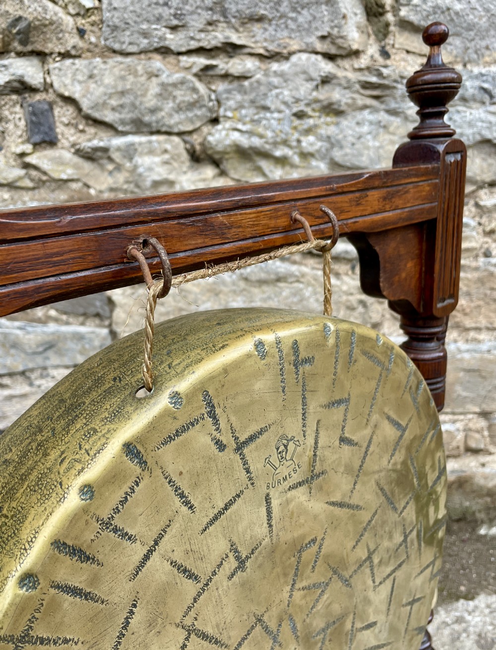 Antique Oak Framed Dinner Gong View X