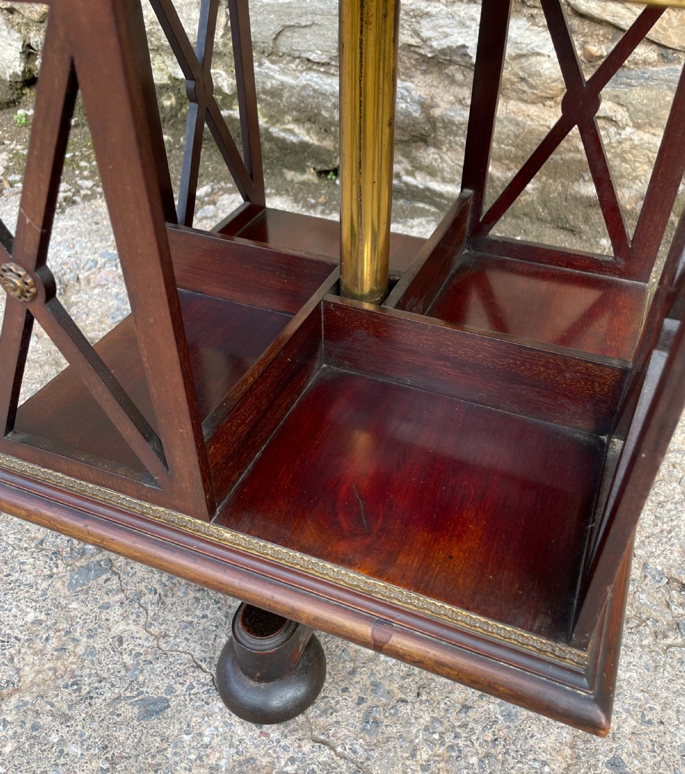 Antique Mahogany Brass Mounted Revolving Bookcase View VII