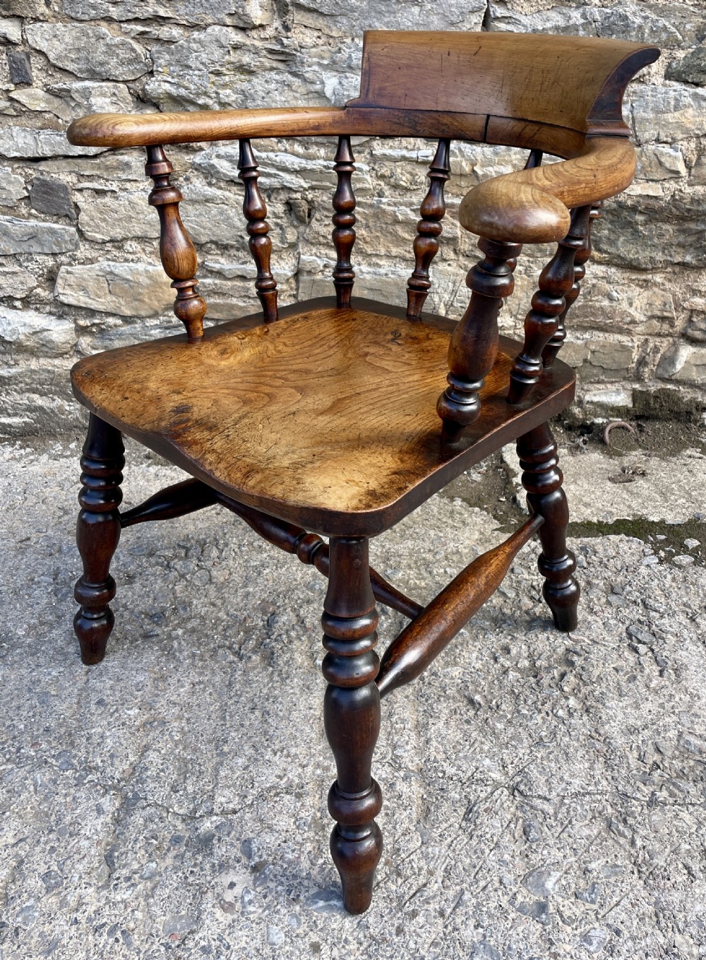 Antique Elm Captains Chair View IV