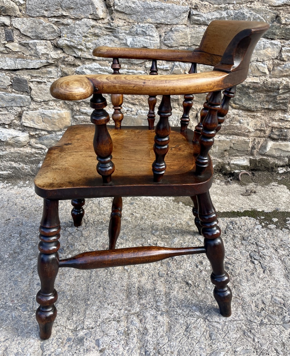 Antique Elm Captains Chair View V