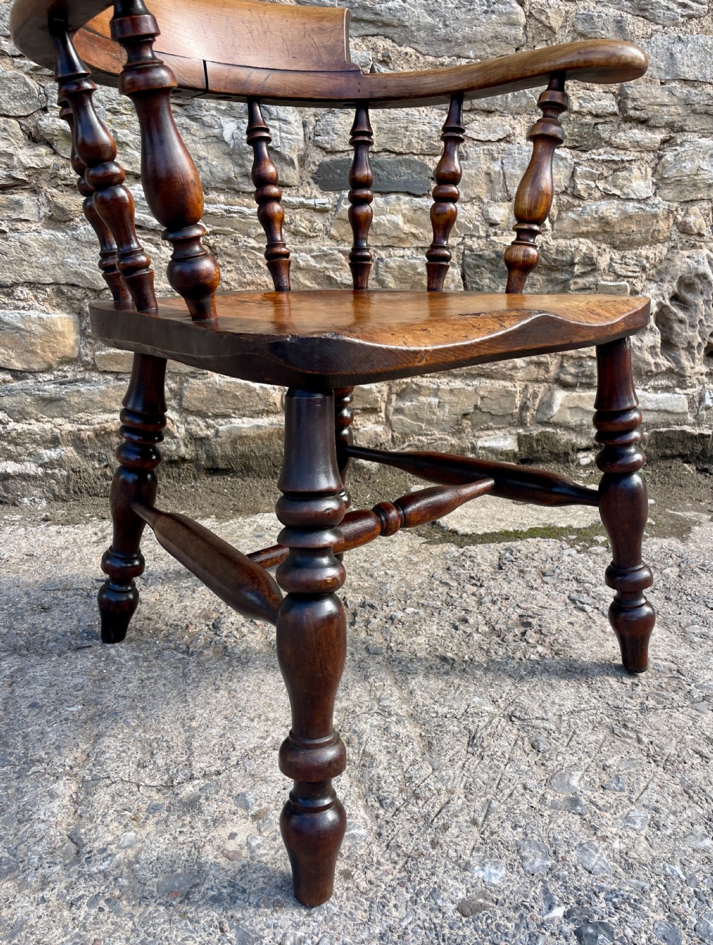Antique Elm Captains Chair View X