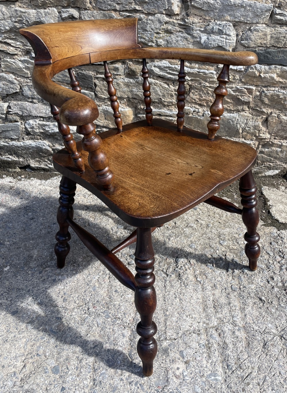 Antique Elm Captains Chair