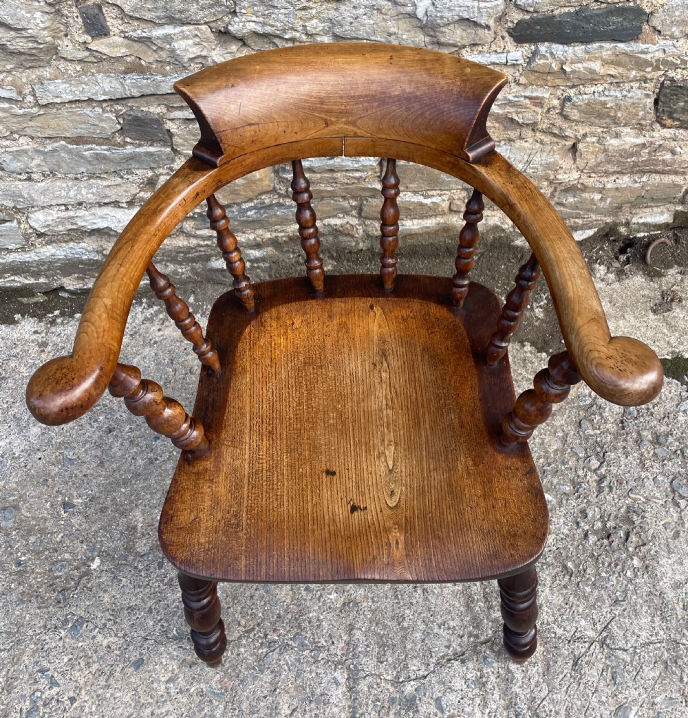 Antique Elm Captains Chair View XI