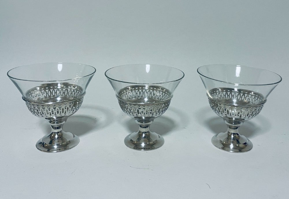 Set of 3 American Sterling Silver Dessert Bowls