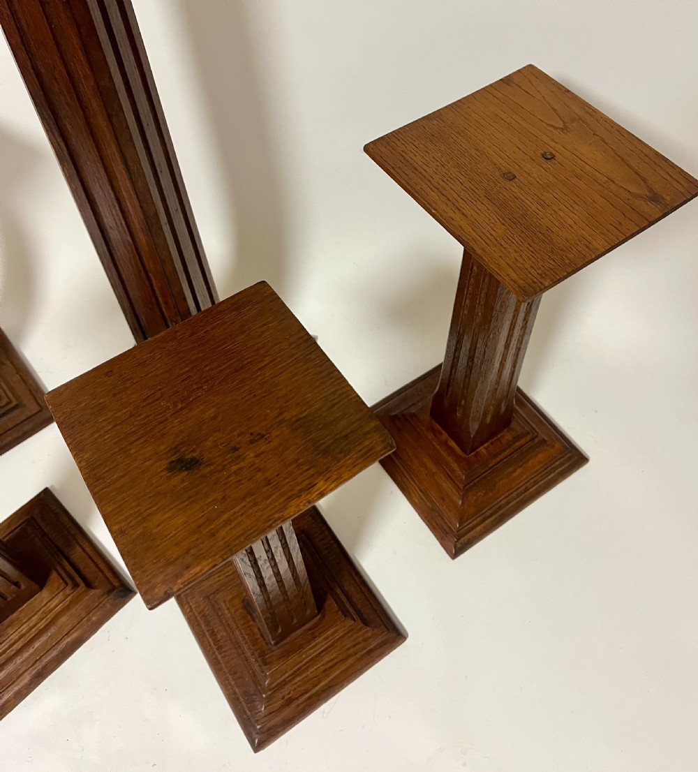 Set of 5 Art Deco Oak Shop Display Stands View III