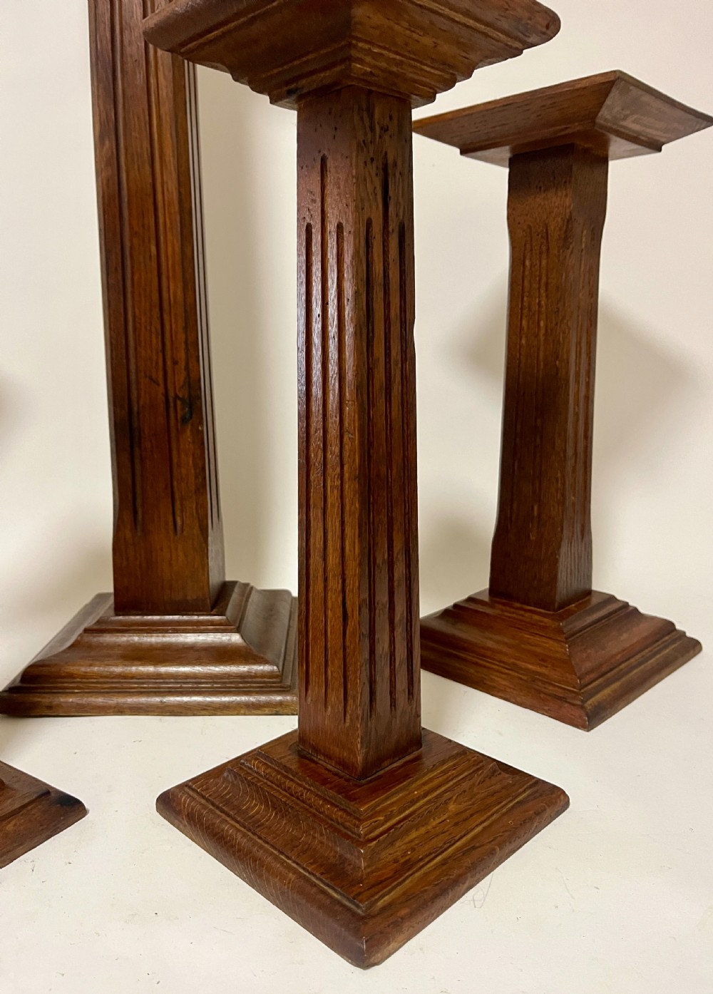 Set of 5 Art Deco Oak Shop Display Stands View VI