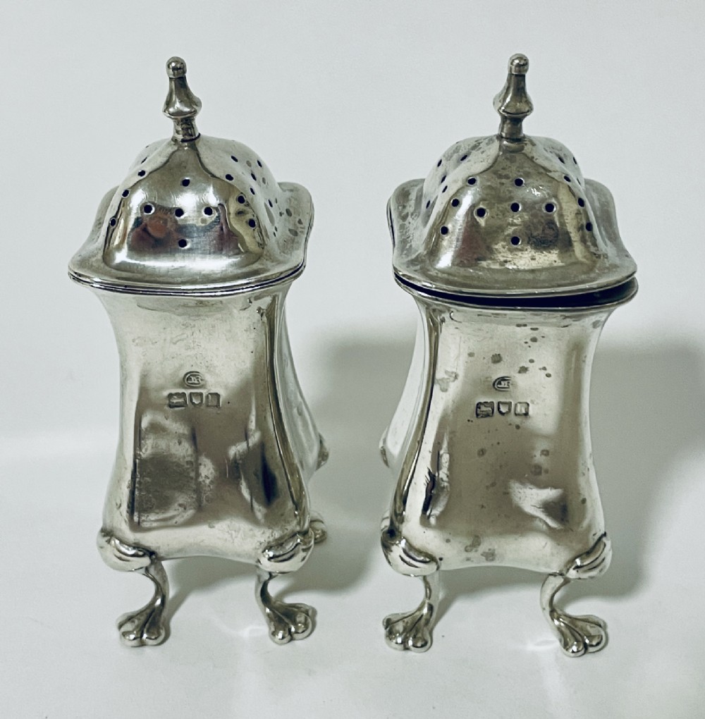 Pair of Antique Silver Pepperettes