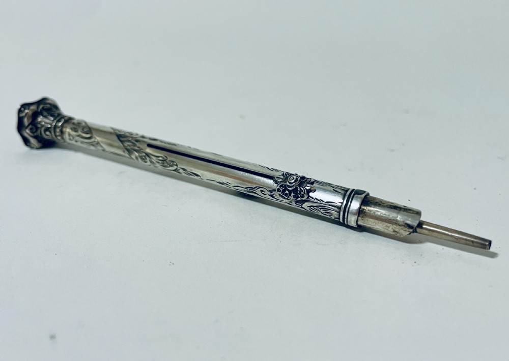 Antique Silver Propelling Pen and Pencil View V