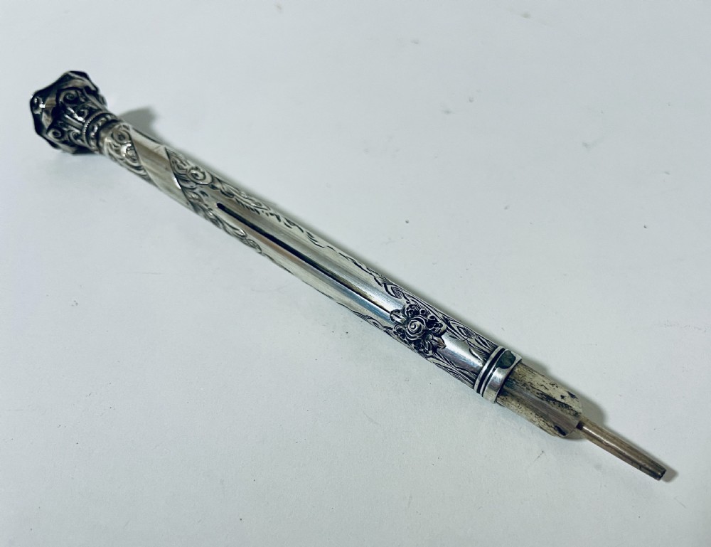 Antique Silver Propelling Pen and Pencil View VI