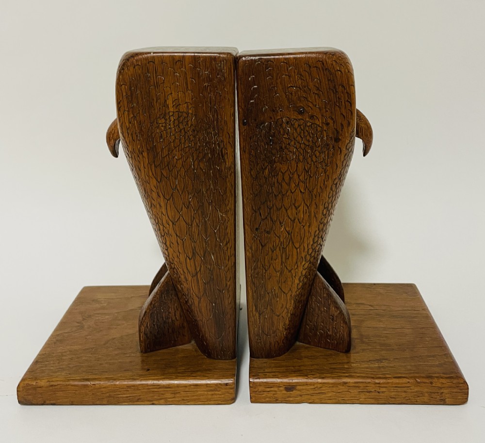 Pair of Oak Owl Bookends View II
