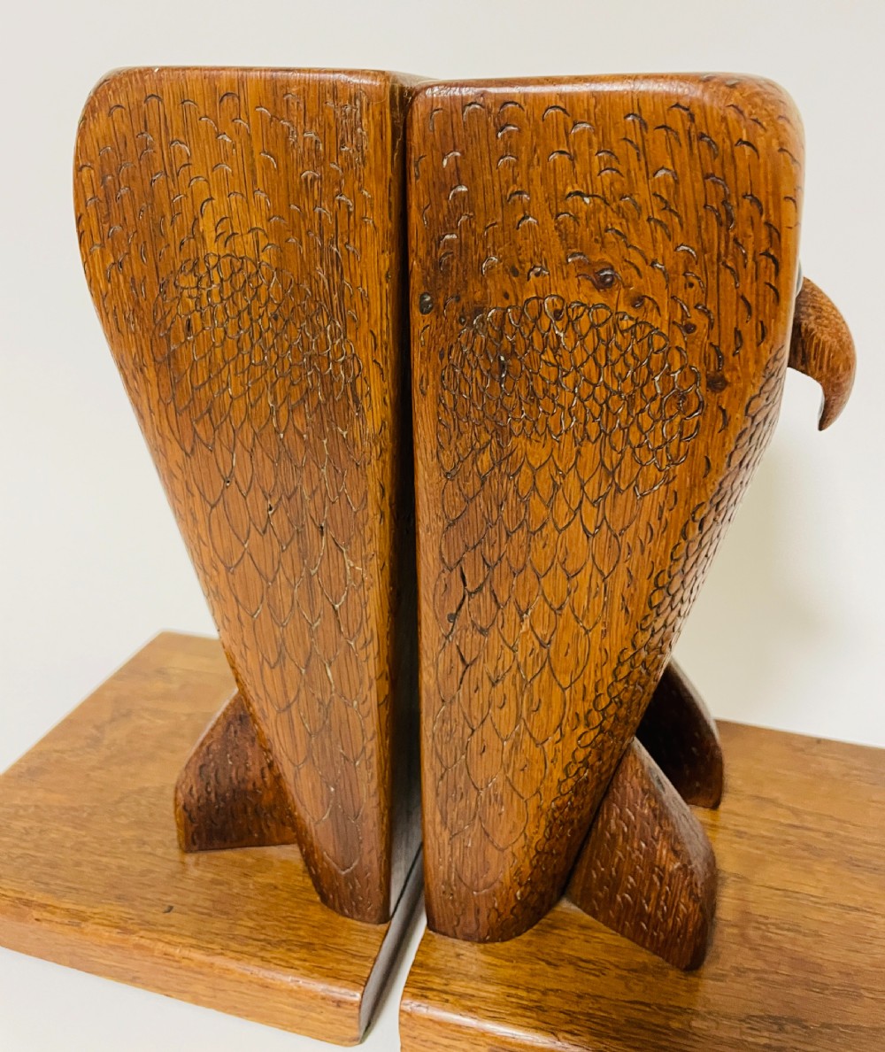Pair of Oak Owl Bookends View III