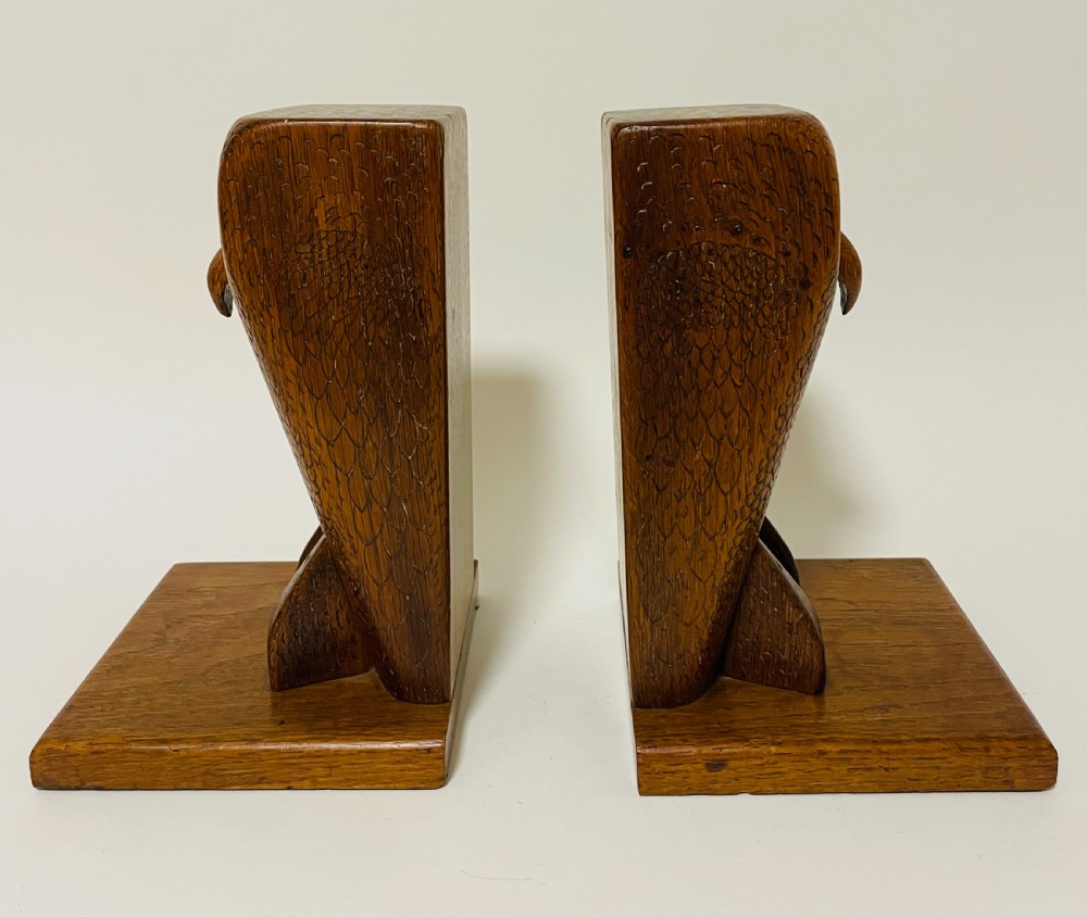 Pair of Oak Owl Bookends View V