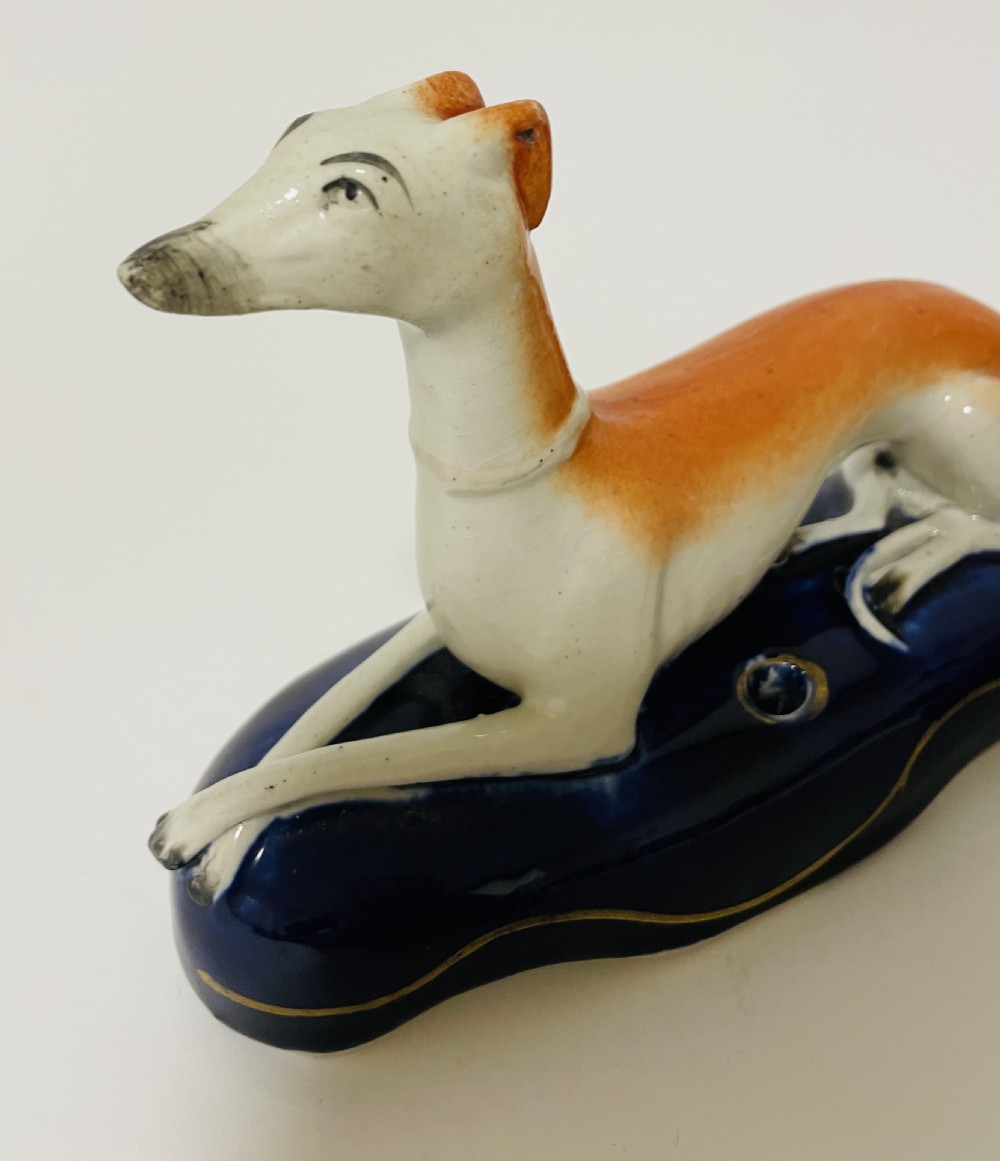 Pair of Antique Staffordshire Greyhounds View XII