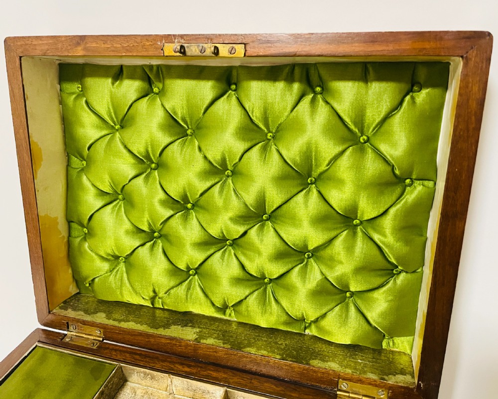 Victorian Walnut Jewellery Box and Writing Slope View II
