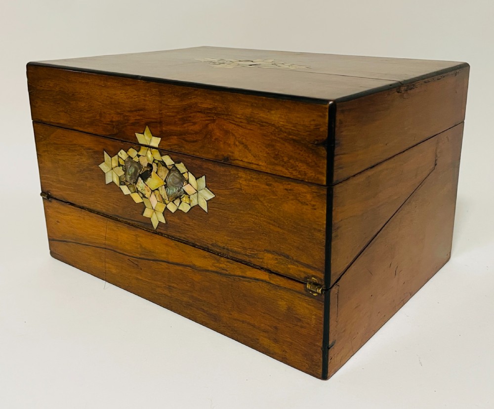 Victorian Walnut Jewellery Box and Writing Slope View V