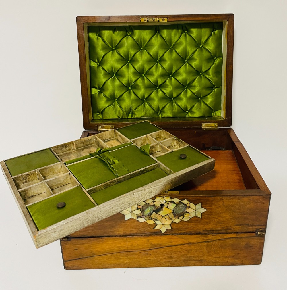 Victorian Walnut Jewellery Box and Writing Slope View XI