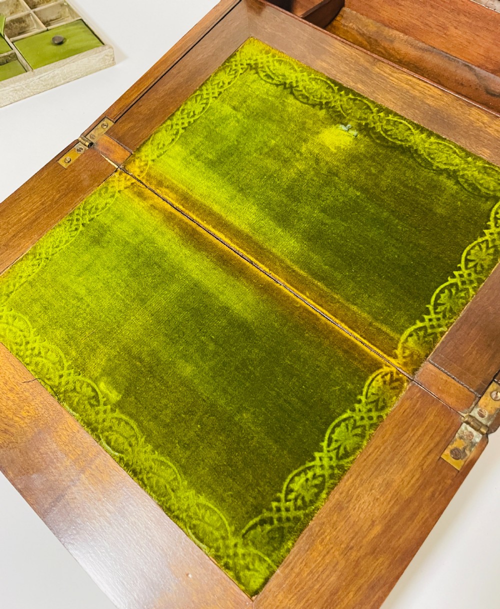 Victorian Walnut Jewellery Box and Writing Slope View XII