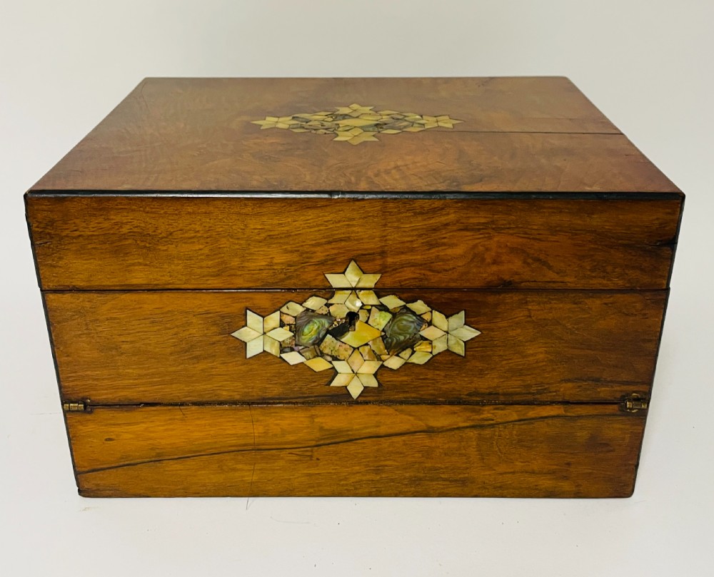 Victorian Walnut Jewellery Box and Writing Slope View XIV