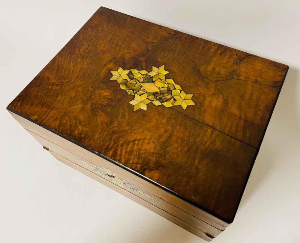 Victorian Walnut Jewellery Box and Writing Slope View XV