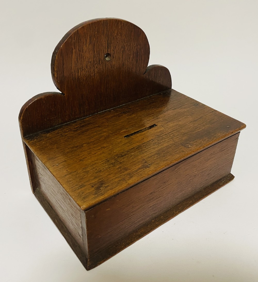 Antique Oak Collection Box View IX