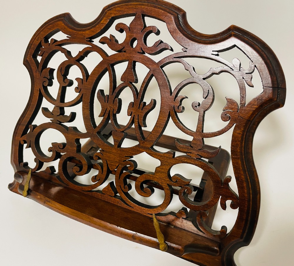 Antique Mahogany Adjustable Book Stand View XII
