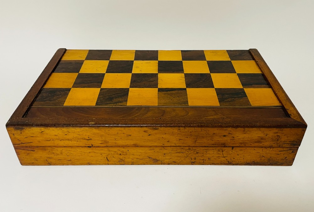Antique Folding Chess and Backgammon Set View II