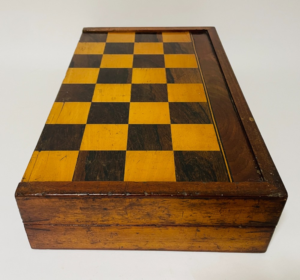 Antique Folding Chess and Backgammon Set View III