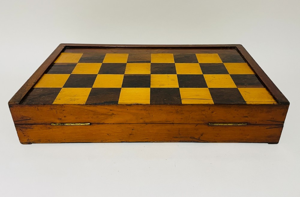 Antique Folding Chess and Backgammon Set View IV
