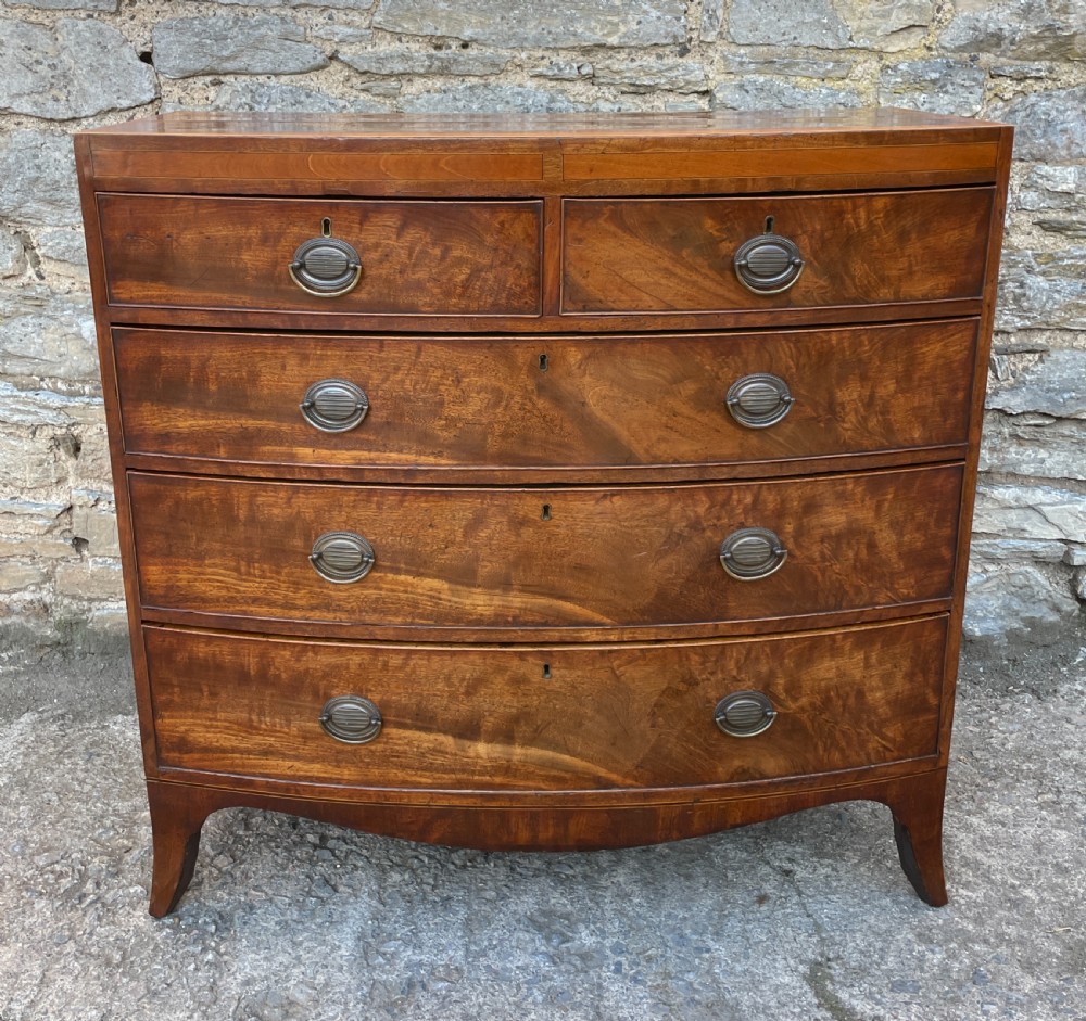Regency Mahogany Bow Front Chest of Drawers