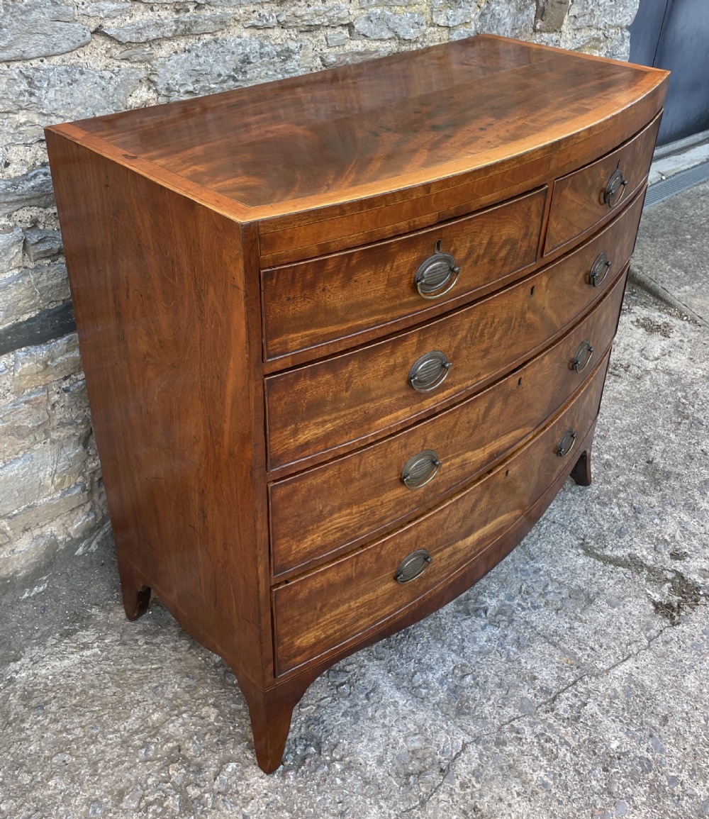 Regency Mahogany Bow Front Chest of Drawers View V