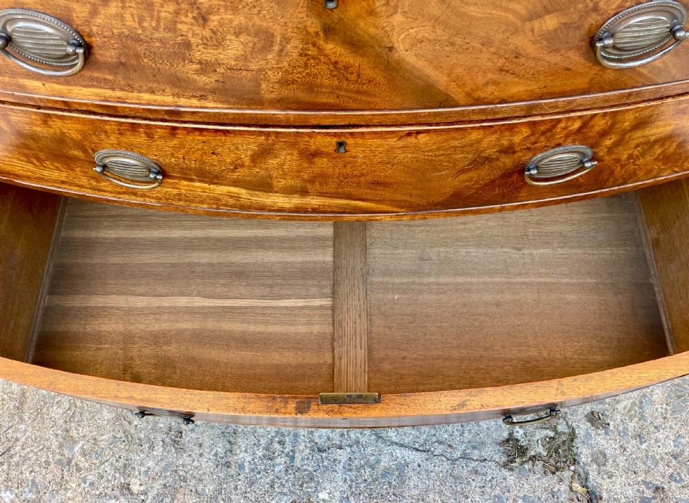 Regency Mahogany Bow Front Chest of Drawers View X