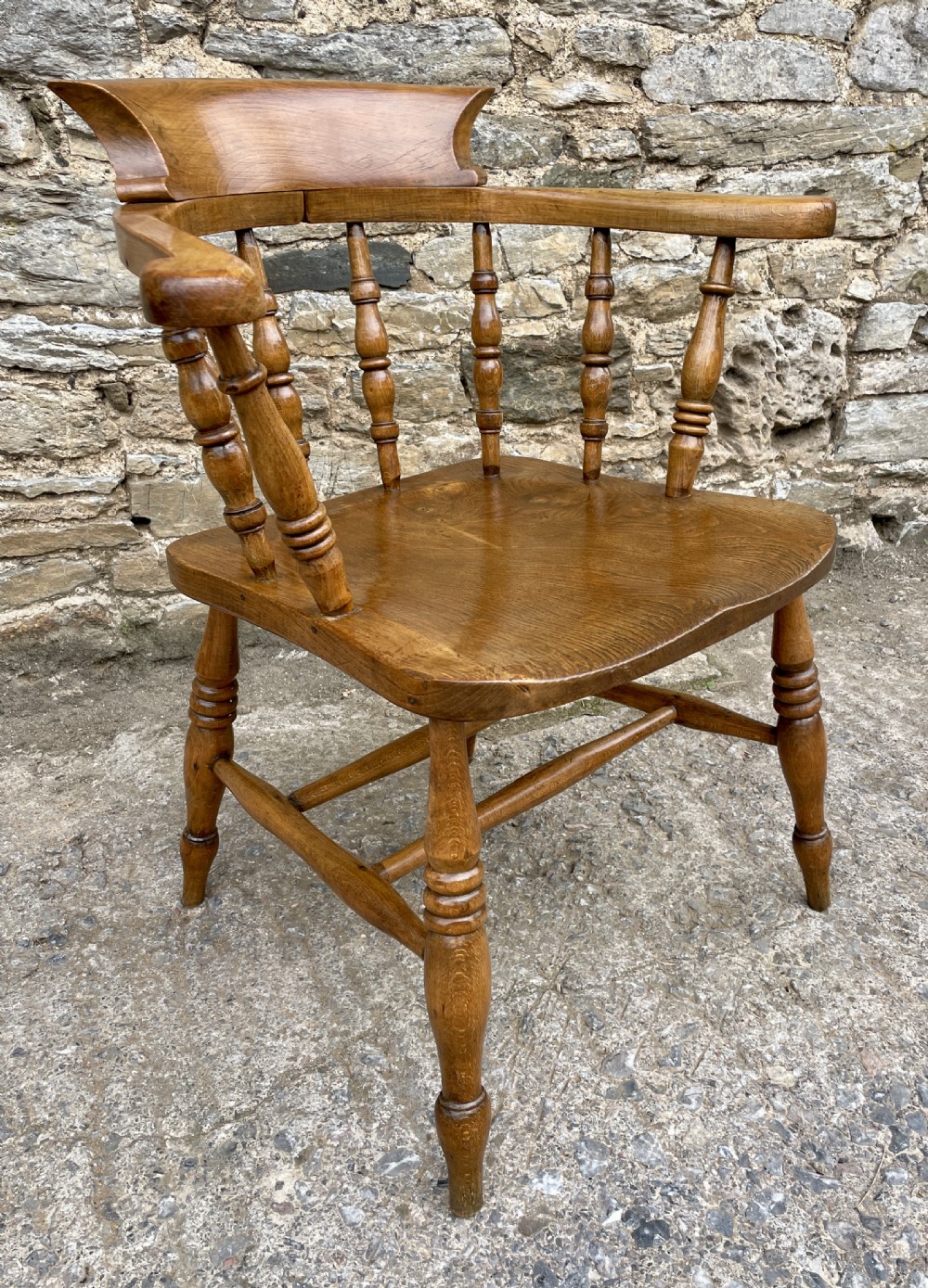 Antique Elm Captains Chair View X