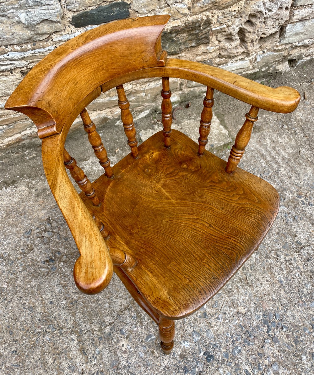 Antique Elm Captains Chair View XII