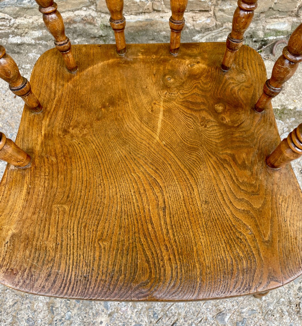 Antique Elm Captains Chair View XIII