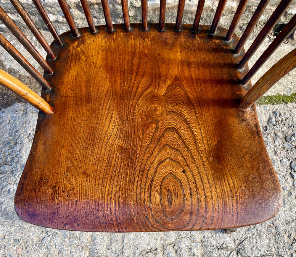 Early Victorian Elm Seated Comb Back Windsor Chair View III