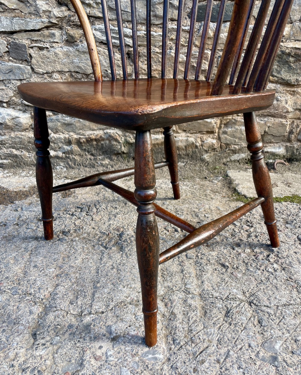Early Victorian Elm Seated Comb Back Windsor Chair View VII