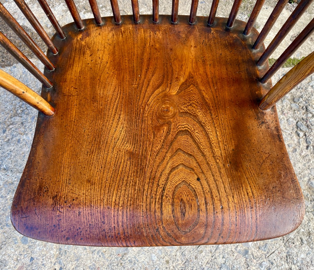 Early Victorian Elm Seated Comb Back Windsor Chair View VIII