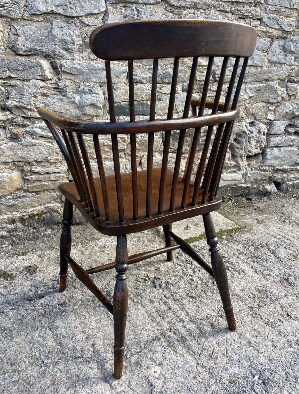 Early Victorian Elm Seated Comb Back Windsor Chair View XVII