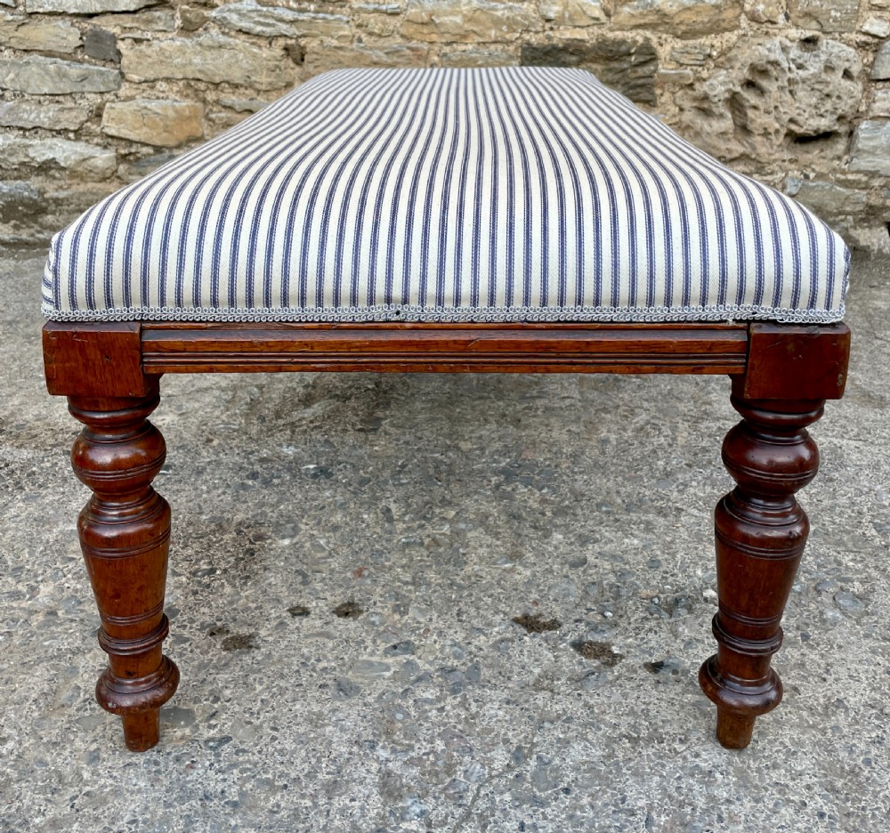 Large Victorian Mahogany Upholstered Stool View V