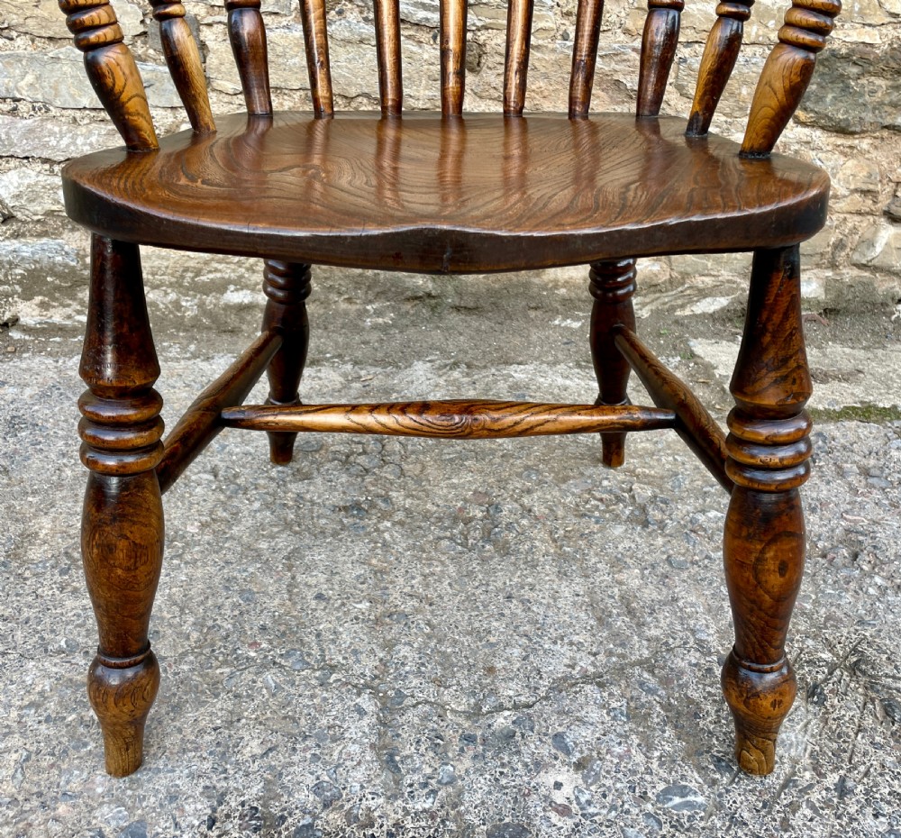 Antique Elm Windsor Farmhouse Chair View III